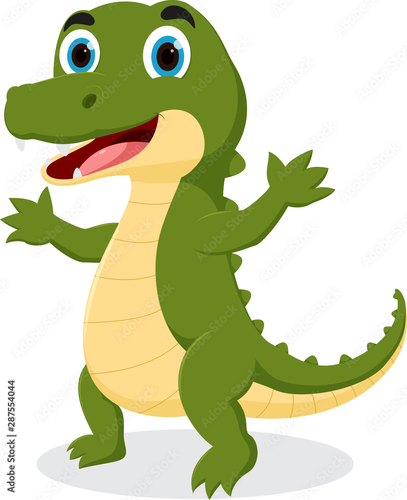 Fototapeta premium Cute crocodile cartoon , isolated on white background