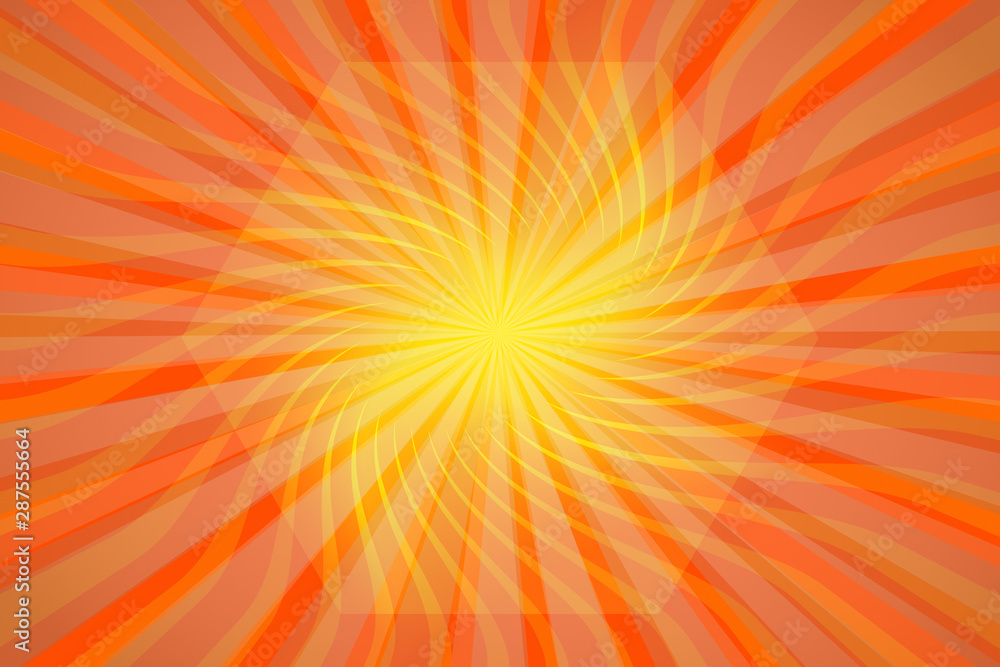 Obraz premium abstract, orange, yellow, sun, light, illustration, design, summer, bright, pattern, backgrounds, wallpaper, art, color, texture, hot, vector, rays, graphic, shine, red, sunlight, wave, backdrop, line