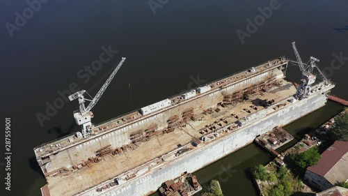 Aerial view of Dock for Repair of Ships and Boats in Nikolaev. photo