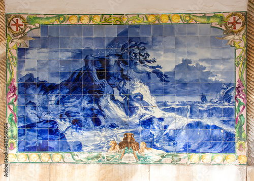 Tile Scene or Azulejos, Portugal