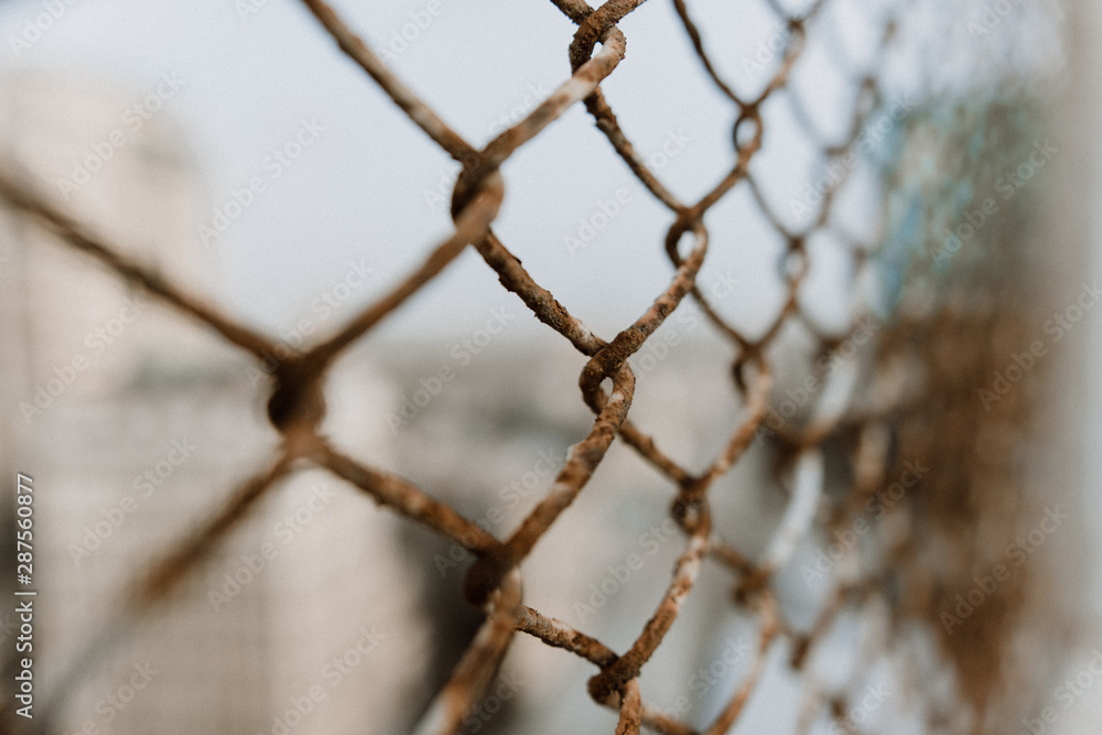 Closeup rusted wire fence Closeup rusted wire fence