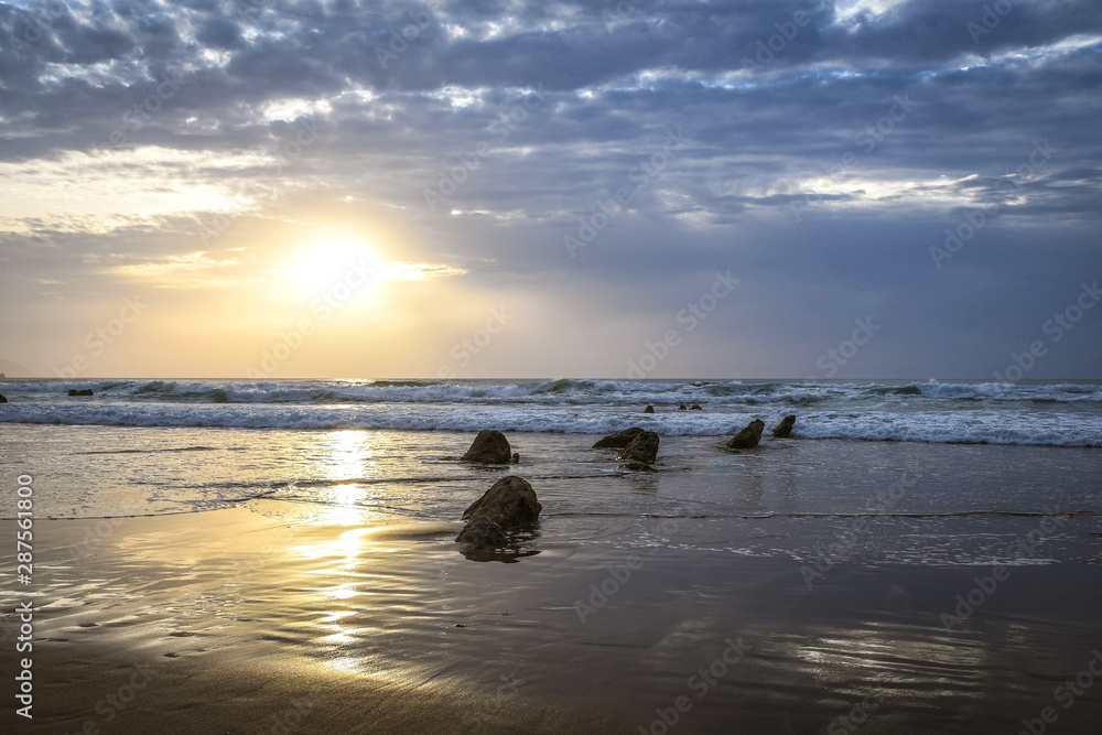 Nice sunset on Barrika beach, Basque Country Nice sunset on Barrika beach, Basque Country
