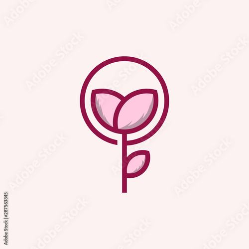 Flower Beauty Nature Simplicity Icon Logo Element Design Template Vector