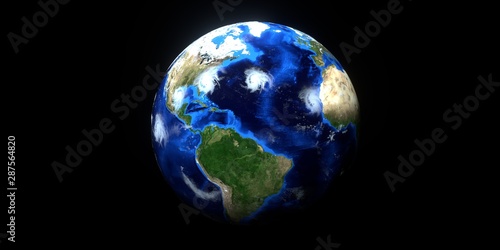 Fototapeta Naklejka Na Ścianę i Meble -  Extremely detailed and realistic high resolution 3d illustration of multiple Hurricanes approaching the USA. Shot from space. Elements of this image are furnished by NASA.