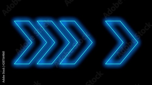 neon arrows showing the direction to the right and left