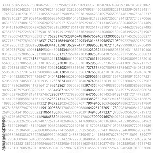 pi 3.14 background with numbers and symbol, vector
