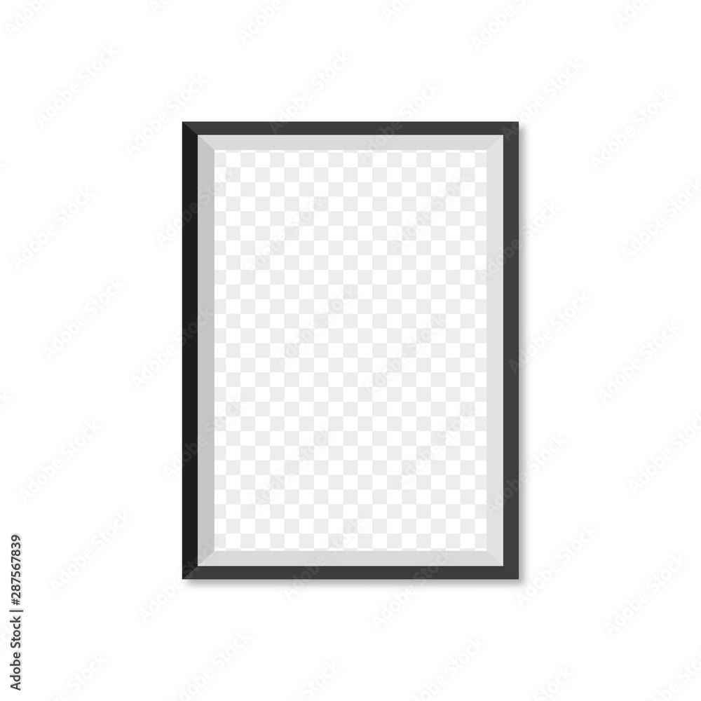 photo frame with transparency and shadow, vector