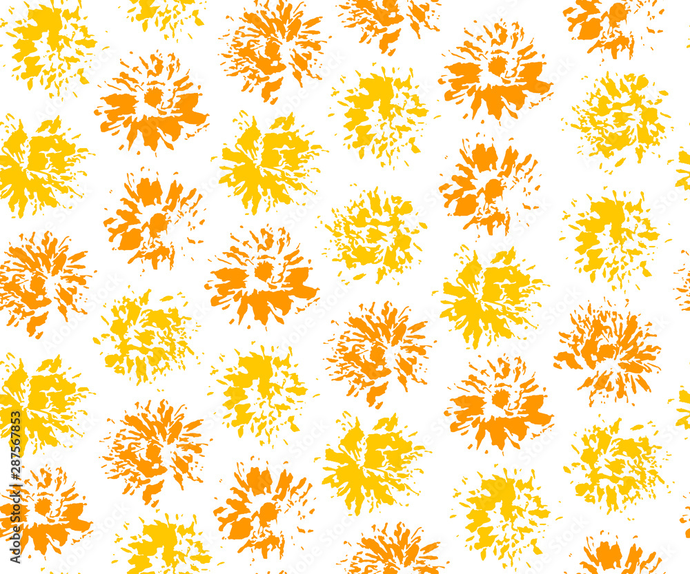 Seamless pattern with imprints of dandelions