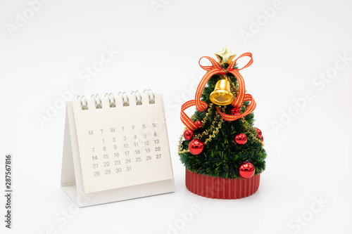 Miniature Christmas tree Celebrate Christmas on December 25 every year. using as background xmas concept with copy spaces for you