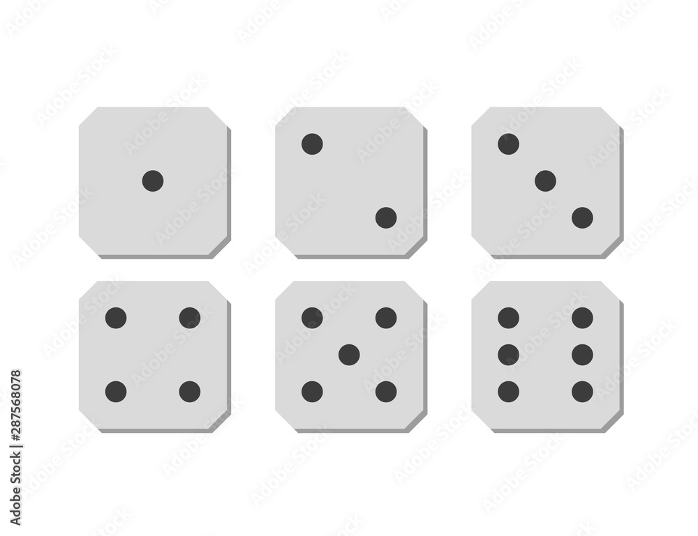set of the parties dices in flat set of the parties dices in flat