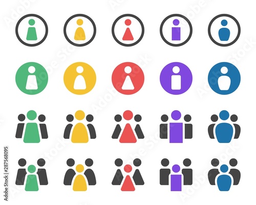 people and population icon set vector and illustration