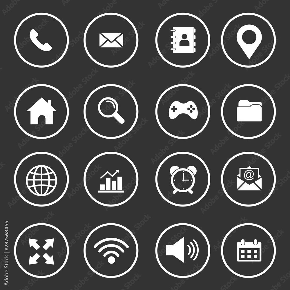 Fototapeta premium website icon set vector design symbol contact us