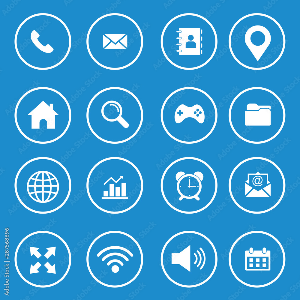 website icon set vector design symbol contact us website icon set vector design symbol contact us