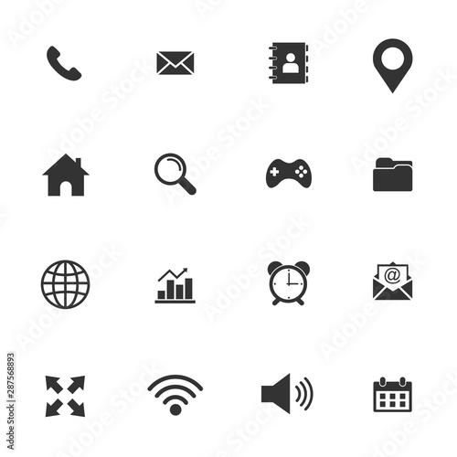 website icon set vector design symbol contact us