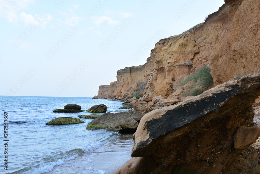 blue sea cliffs wild beaches high cliffs