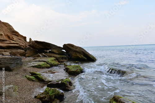 blue sea cliffs wild beaches high cliffs
