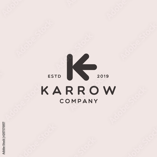 letter k arrow icon vector logo design
