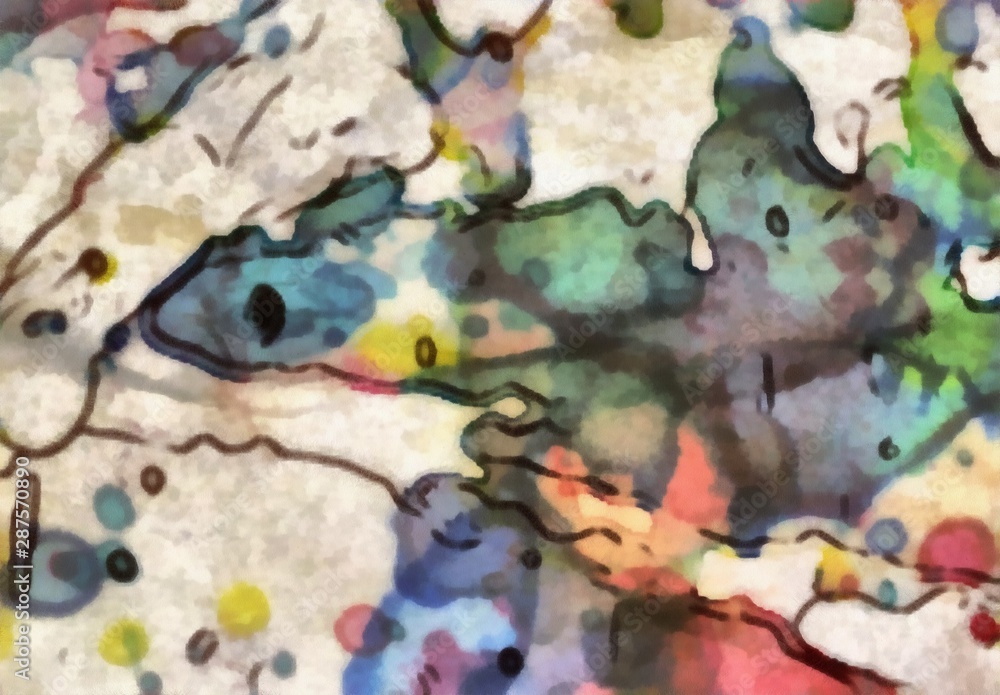 Fototapeta premium Creative painting pictorial art. Colorful wallpaper in modern style. Abstract texture background. Digital artwork for graphic design or pints on canvas. Stock. Can be used as conceptual pattern.