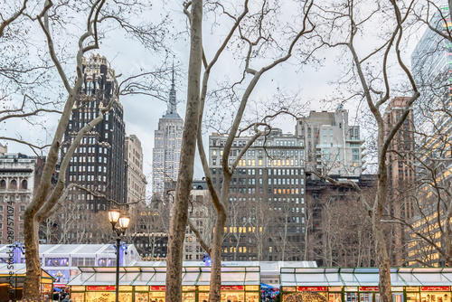 New York City, NY, USA - December, 2018 - Christmas Holidays at Bryant Park. photo