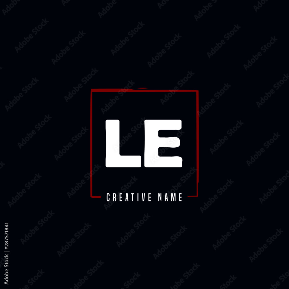 Obraz premium L E LE Initial logo template vector. Letter logo concept with background template.