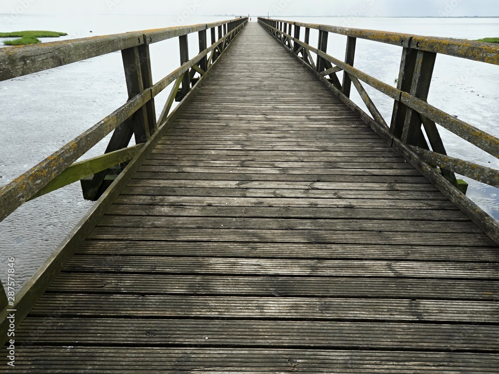 Obraz premium Wooden pier on the North Sea coast