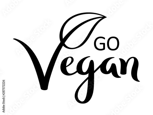 GO VEGAN vector brush calligraphy banner