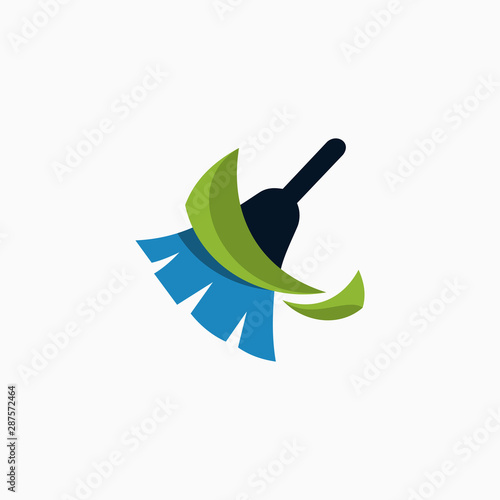 Cleaning broom logo design inspiration, Broom Icon Vector Template