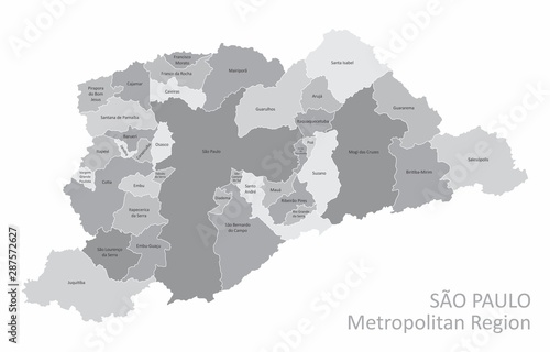 Sao Paulo metropolitan region map