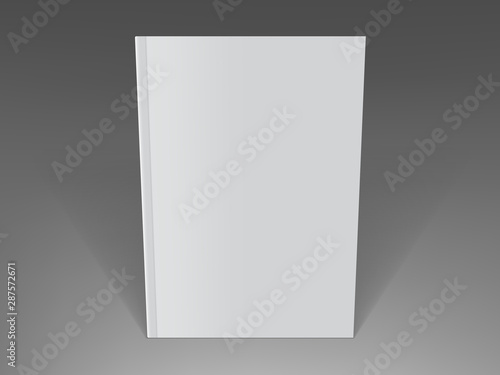 mock up  white magazine standing on dark background 