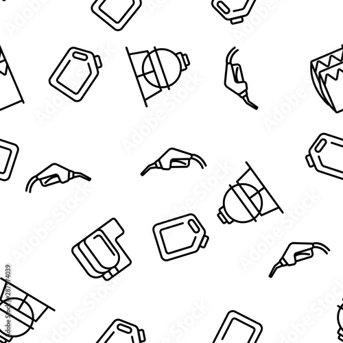 Petrochemical Industry Vector Seamless Pattern Thin Line Illustration