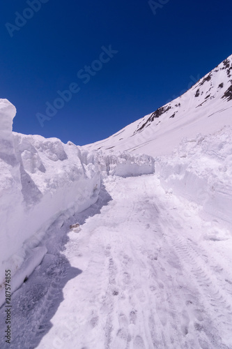 Baralacha Pass - Snow Covered Road in Ladakh photo