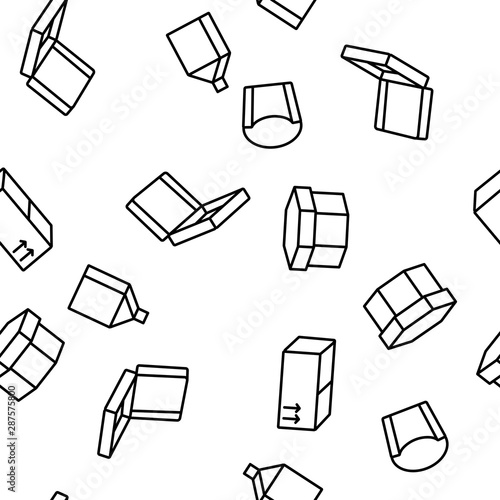 Packaging Types Vector Seamless Pattern Thin Line Illustration