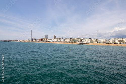 Brighton UK, 10th July 2019: The famous beautiful Brighton Beach and Seafront showing the coastline area on a bright sunny day, © Duncan