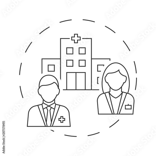 Clinic center illustration outline illustration on white background