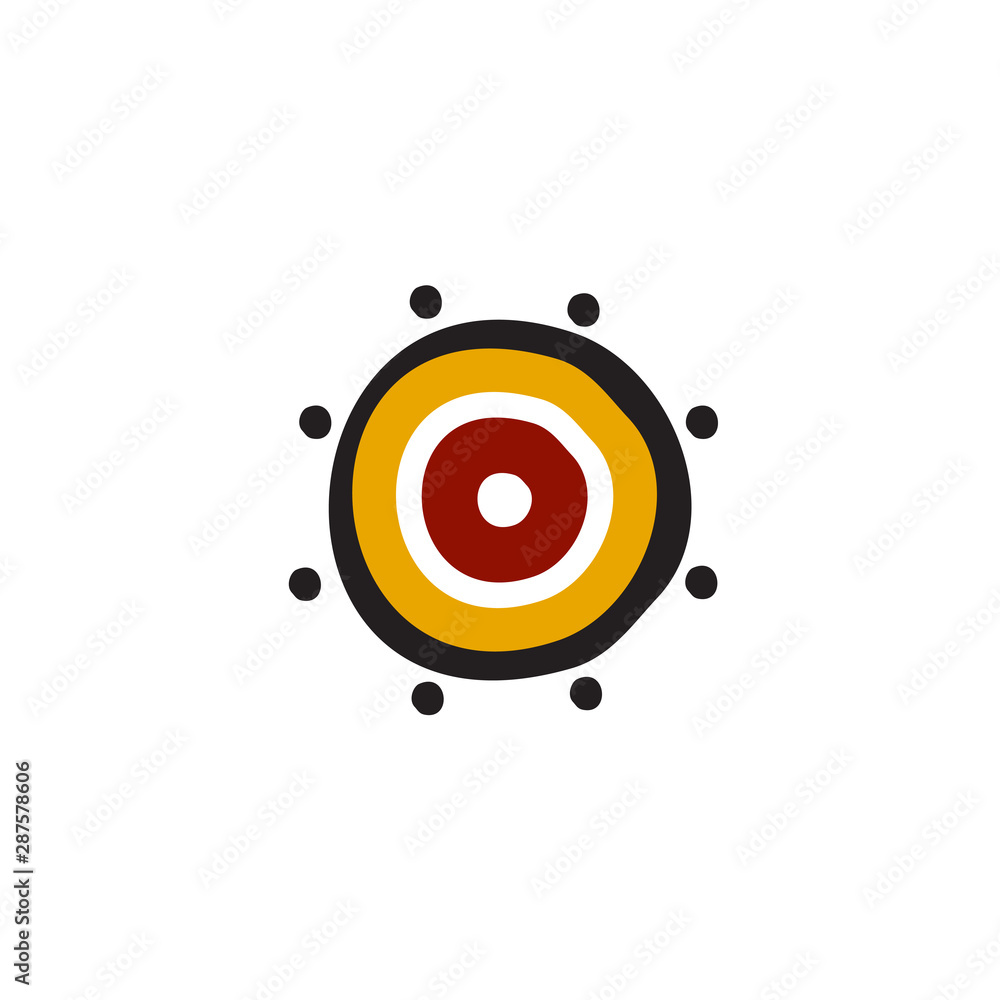 Aboriginal art dots painting icon logo design illustration template Aboriginal art dots painting icon logo design illustration template