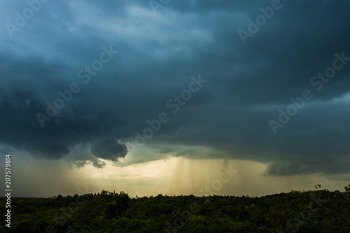 thunder storm sky Rain clouds . © freedom_naruk