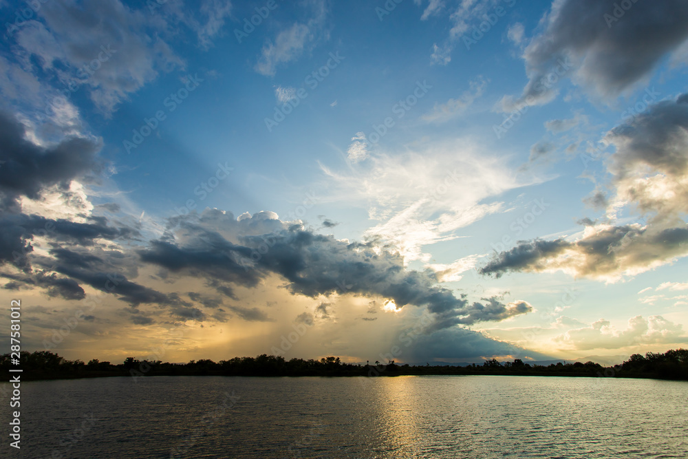 colorful dramatic sky with cloud at sunset colorful dramatic sky with cloud at sunset
