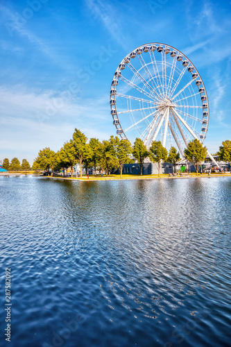 erris wheel or observation wheel in old port Montreal, Quebec, Canada photo