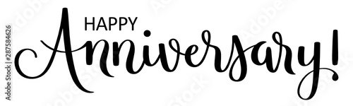 Happy Anniversary Vector Brush Calligraphy Banner Stock Vector Adobe Stock