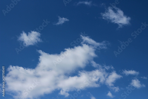 beautiful dark blue sky and white clouds