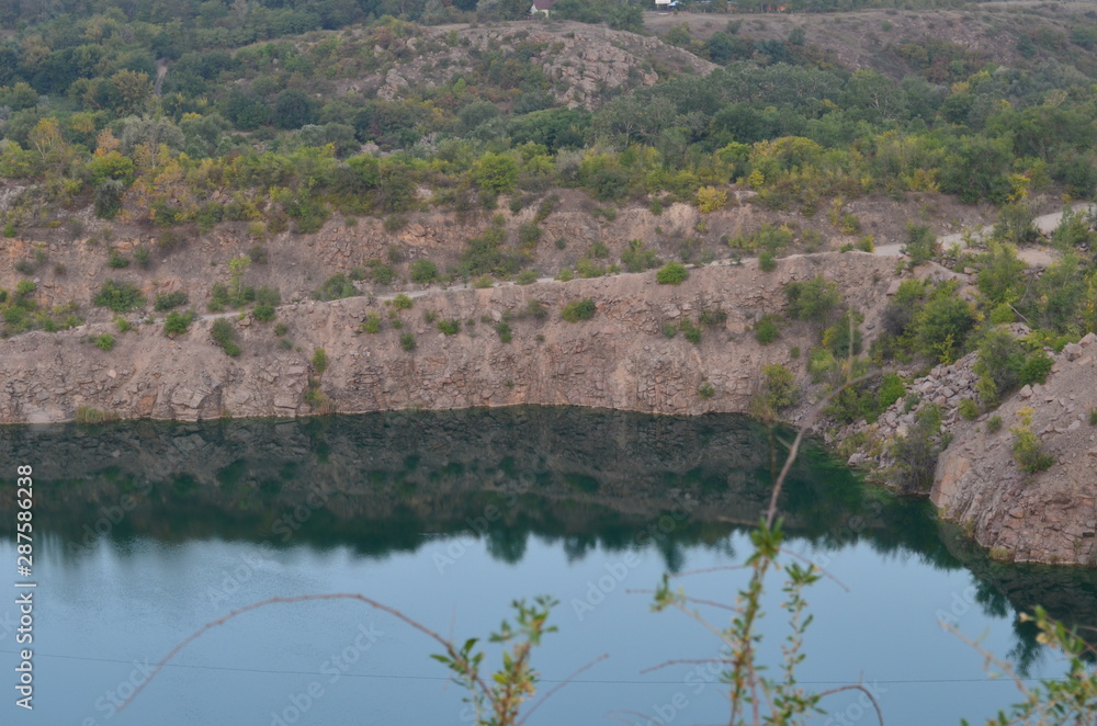 Mygeja: view of the canyon with lake Mygeja: view of the canyon with lake