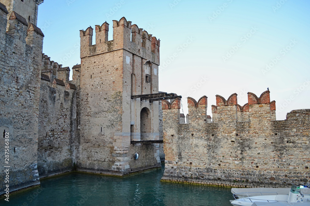 a fortified wall in the water