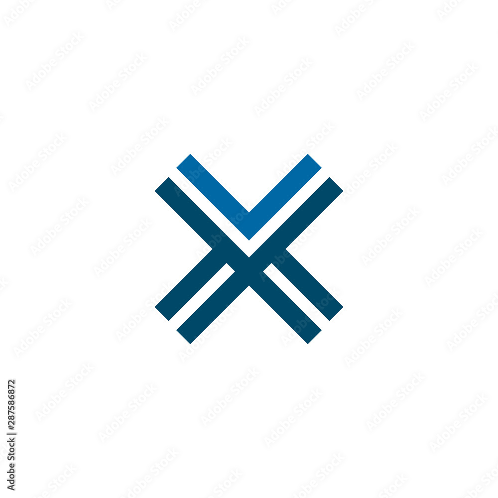 Obraz premium X letter initial logo design vector illustration template