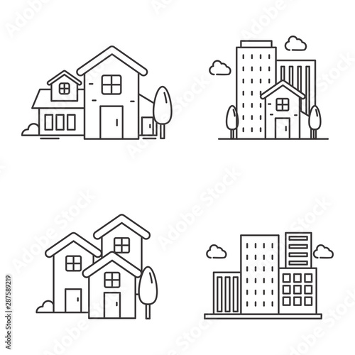 Set of house and real estate vector suitable for illustration or icon 