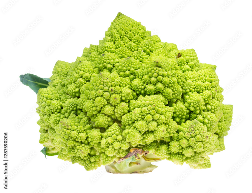 side of fresh romanesco broccoli cabbage cutout side of fresh romanesco broccoli cabbage cutout