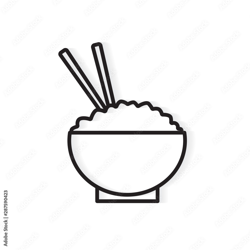 rice bowl with chopsticks icon- vector illustration rice bowl with chopsticks icon- vector illustration