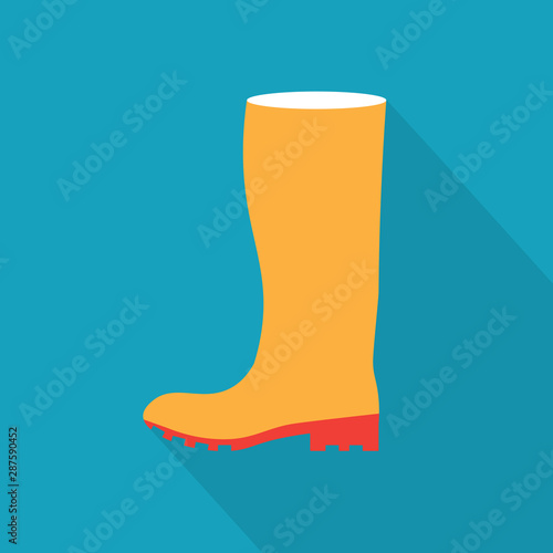 yellow rubber boots icon- vector illustration