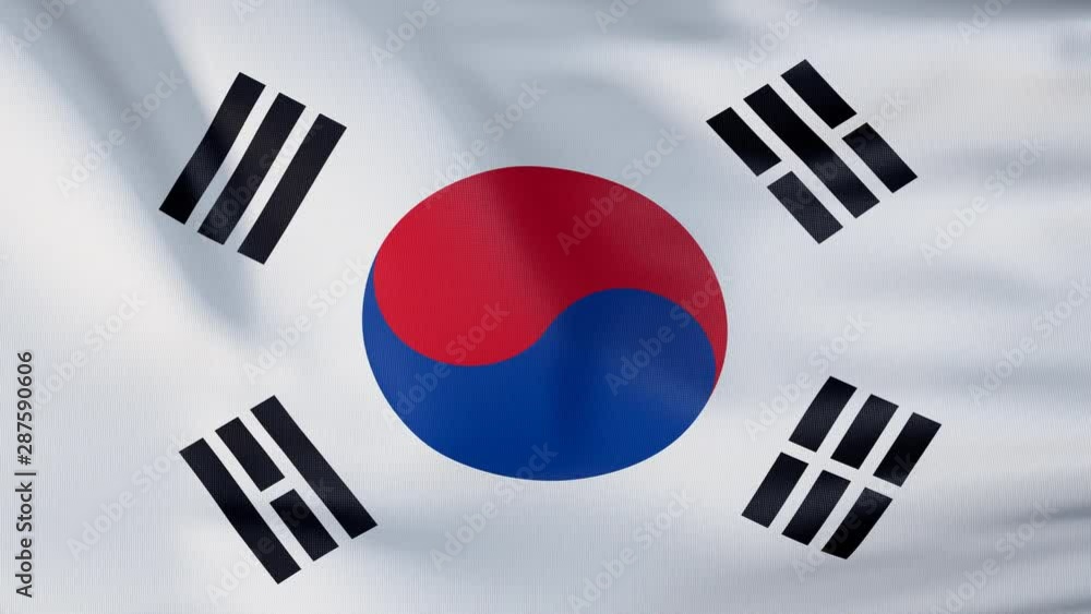 Official flag of South Korea hoisted in the wind. 4K video Official flag of South Korea hoisted in the wind. 4K video