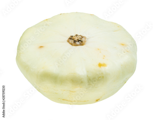 white squash patisson cutout on white photo