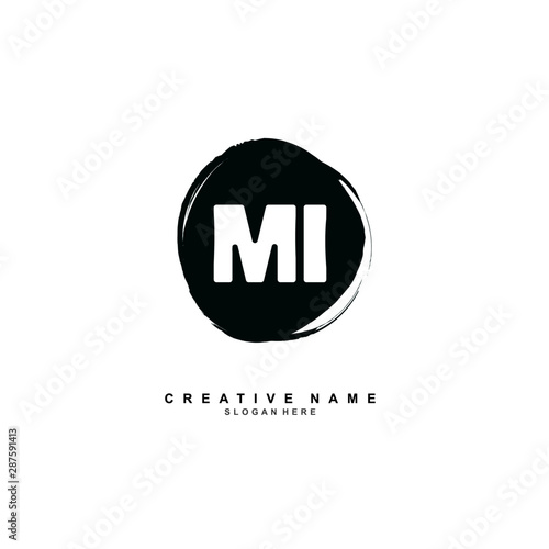 M I MI Initial logo template vector. Letter logo concept with background template.